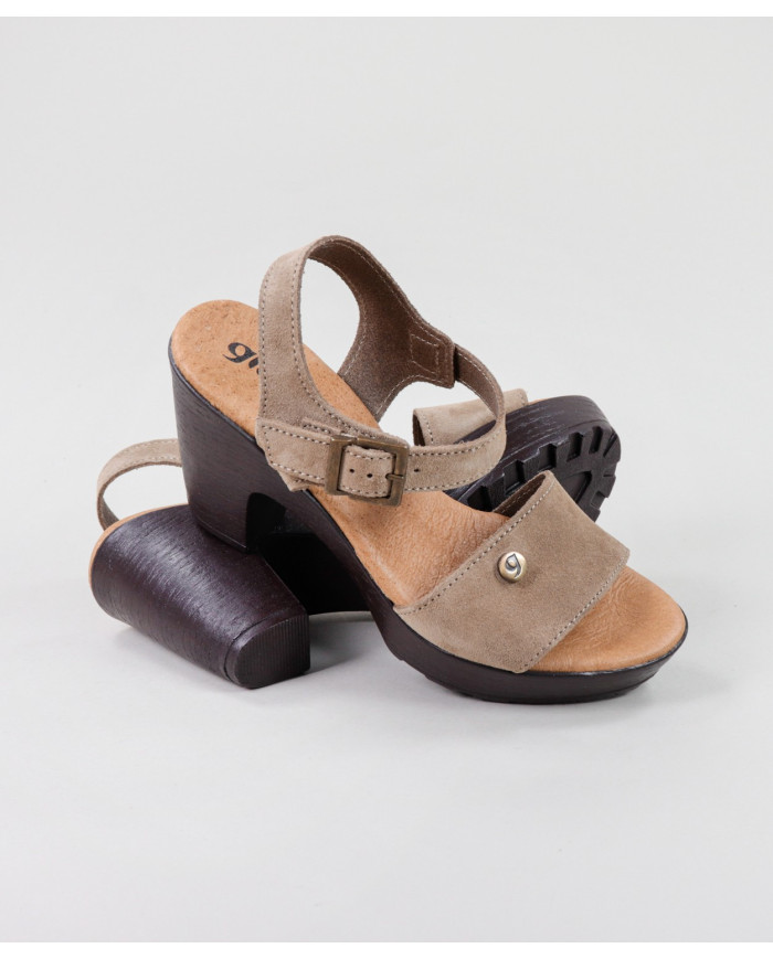 Sandals Taupe by Senhora Ginova Adjustable