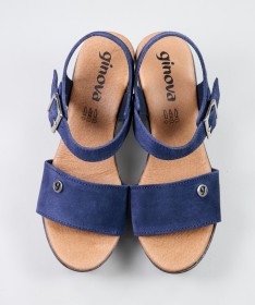 Sandálias Azuis de Senhora Ginova Ajustáveis