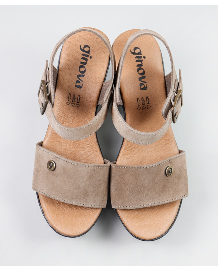 Sandals Taupe by Senhora Ginova Adjustable