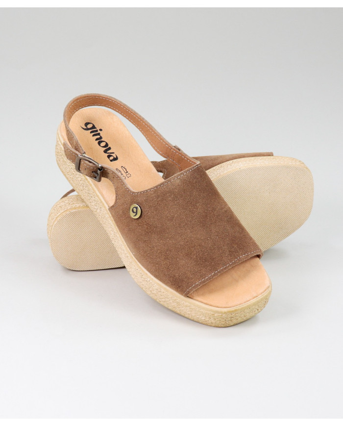 Sandals in Camurça with Ladies' Wedge Ginova