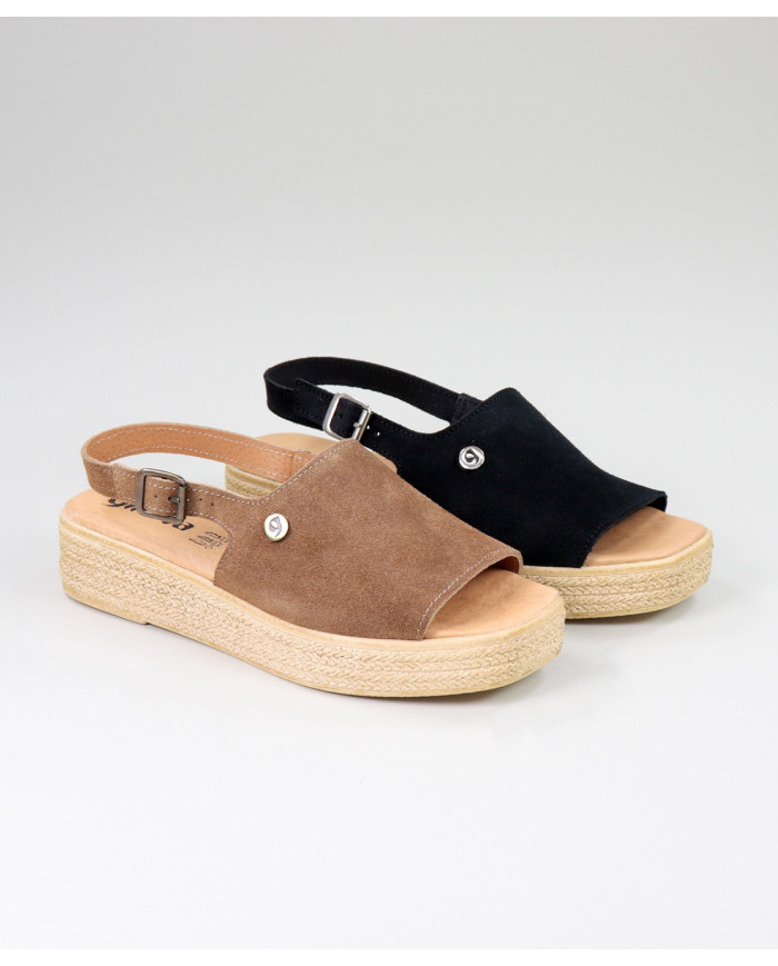 Sandalias en Camurça con Wedge Ginova