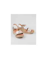 Golden Sandals by Mrs. Ginova with Embossed Strip