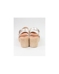 Golden Sandals by Mrs. Ginova with Embossed Strip
