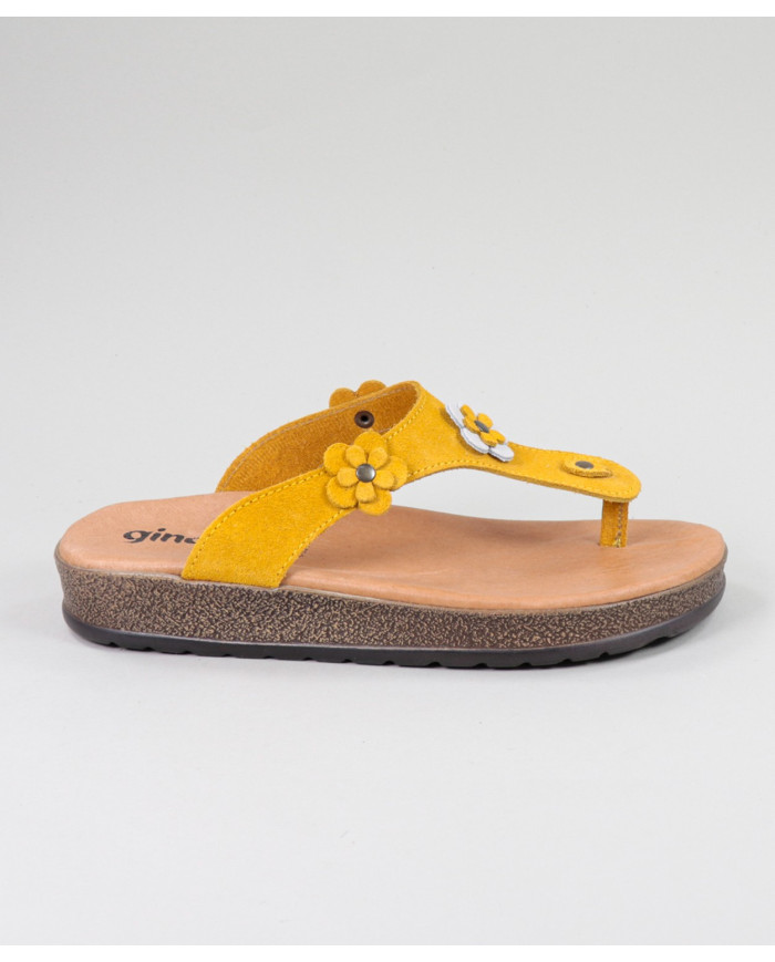 Yellow Slippers of Lady Ginova with Flower Decorative