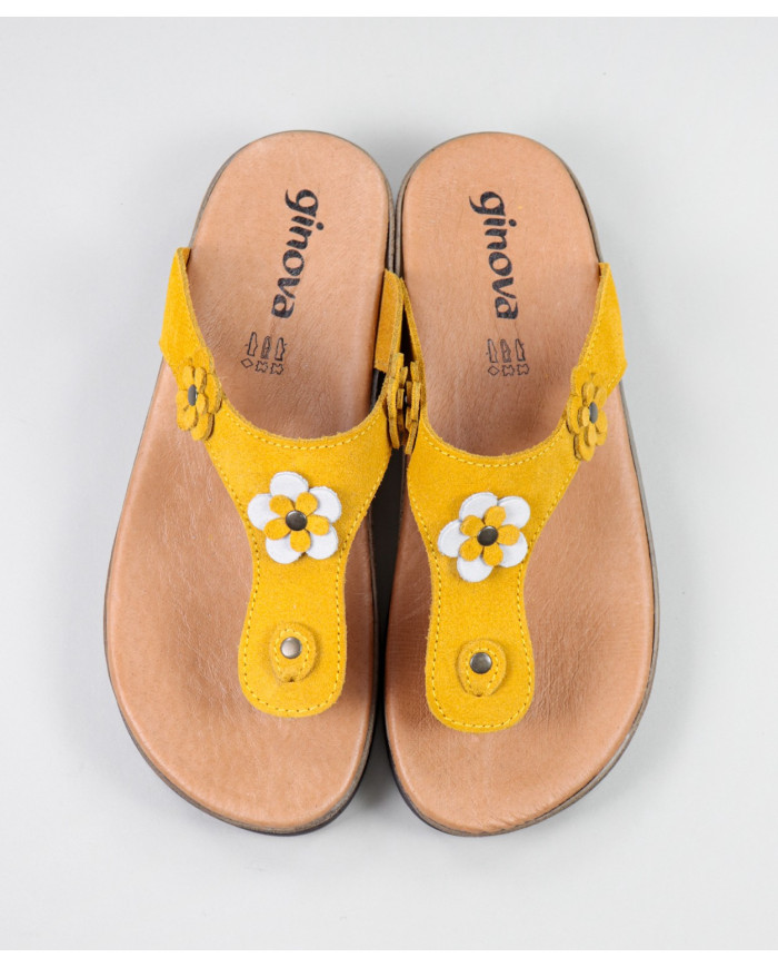 Yellow Slippers of Lady Ginova with Flower Decorative
