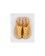 Yellow Slippers of Lady Ginova with Flower Decorative
