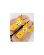 Yellow Slippers of Lady Ginova with Flower Decorative