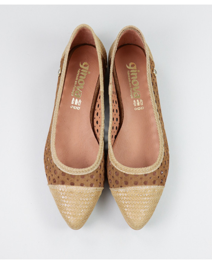 Sapatos Camel Rasos Ginova Perfurados