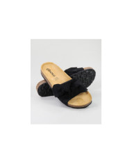 Black Slippers of Lady Ginova with Lace