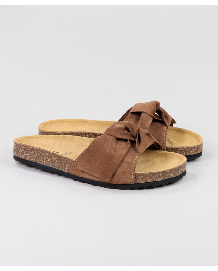 Chinelos Camel de Senhora Ginova com Laço
