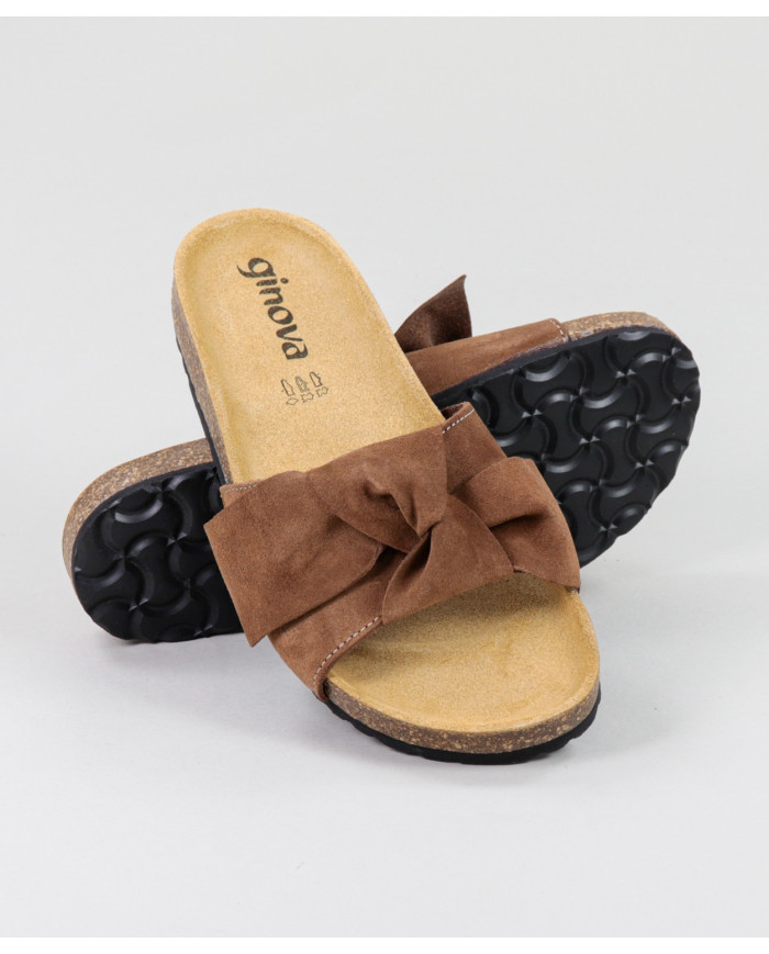 Chinelos Camel de Senhora Ginova com Laço