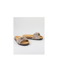 Slippers Taupe de Senhora Ginova with Lace