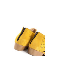 Boots of Lady Yellow Ginova with Cross Strip Perforated