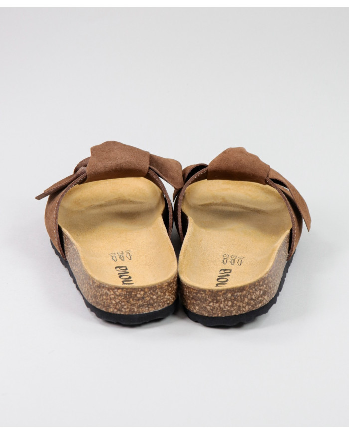 Chinelos Camel de Senhora Ginova com Laço