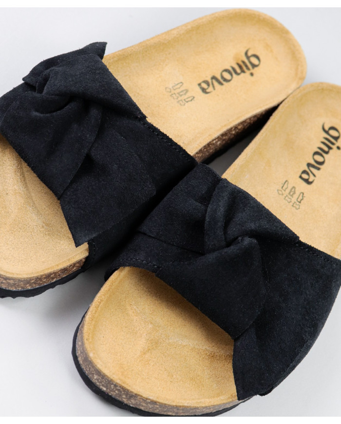 Black Slippers of Lady Ginova with Lace