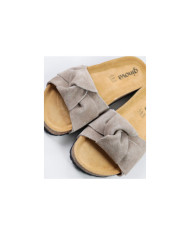 Slippers Taupe de Senhora Ginova with Lace