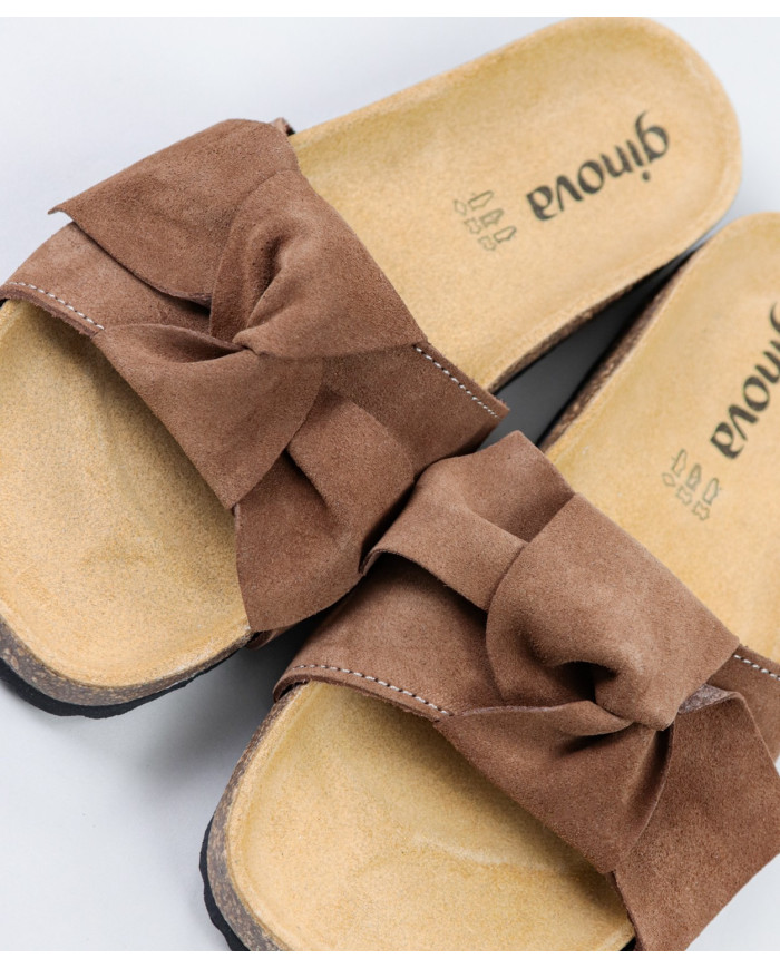 Chinelos Camel de Senhora Ginova com Laço