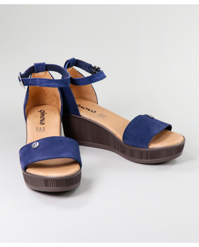 Blue Sandals by Madame Ginova Closed Back