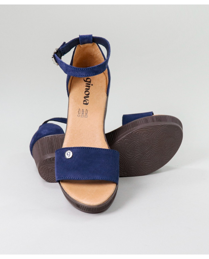 Blue Sandals by Madame Ginova Closed Back