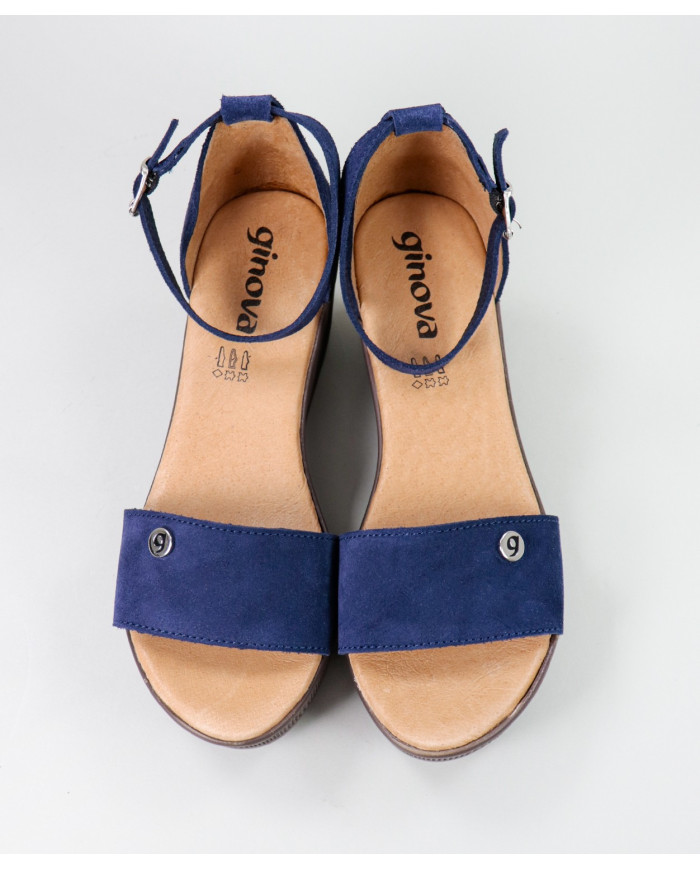 Blue Sandals by Madame Ginova Closed Back