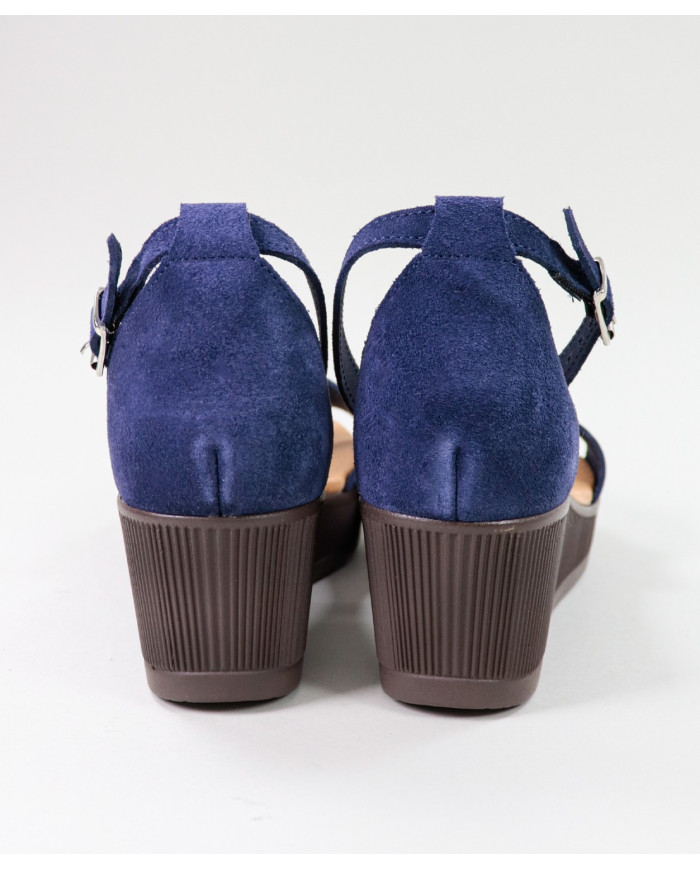 Blue Sandals by Madame Ginova Closed Back