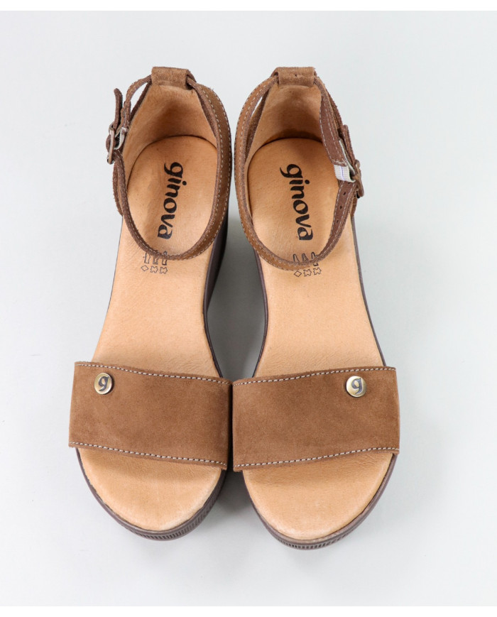 Camel de Senhora Ginova Sandals Closed Back