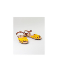 Sandalias Lady Ginova con Franjas de Cruz en Camurça