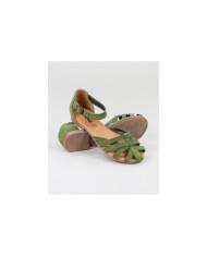 Sandalias Lady Ginova con Franjas de Cruz en Camurça