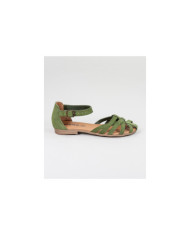 Green Sandals by Senhora Ginova with Cross Strips in Camurça