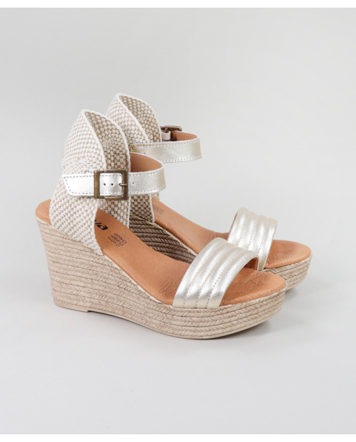 Platinum Sandals by Lady Ginova with Buckle
