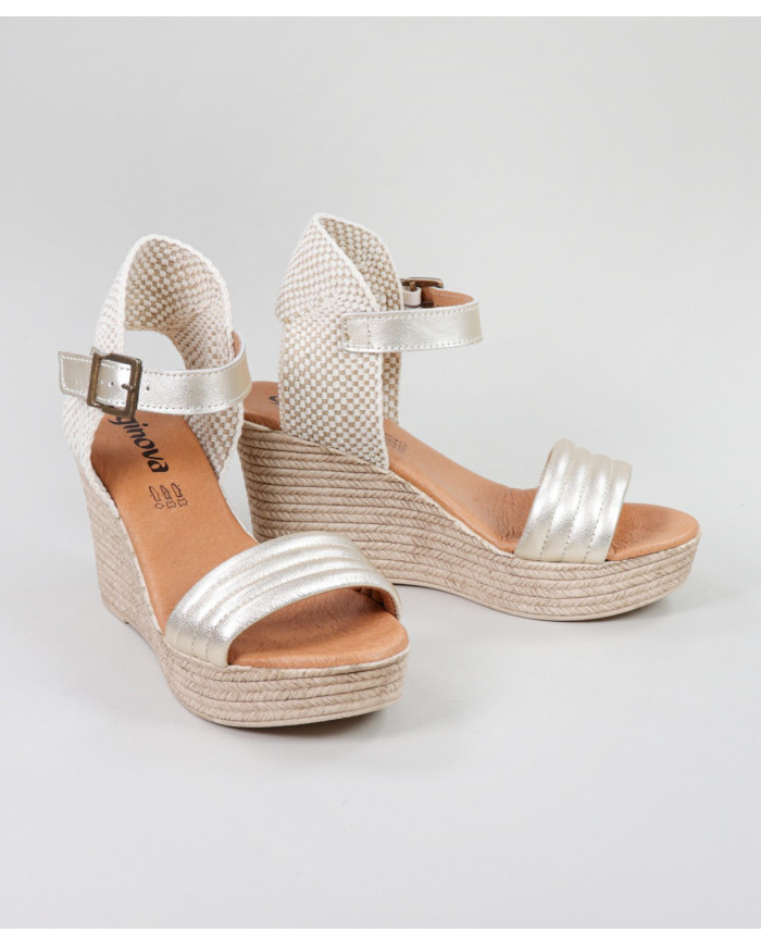 Platinum Sandals by Lady Ginova with Buckle