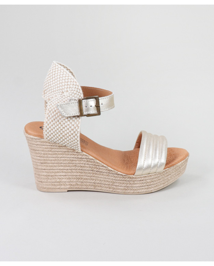Platinum Sandals by Lady Ginova with Buckle