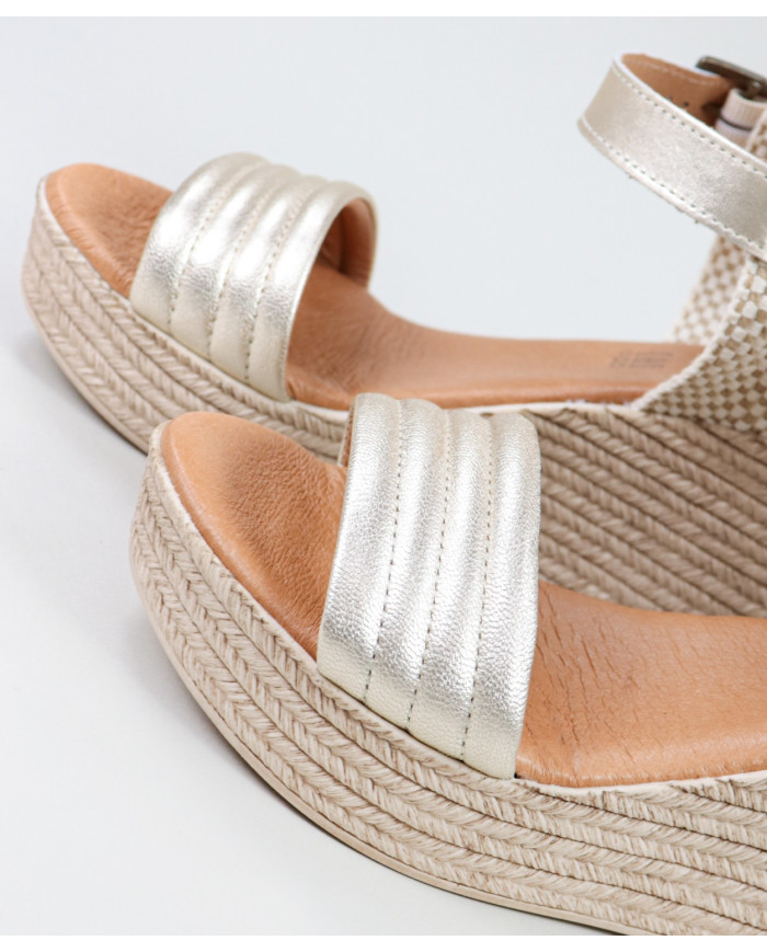 Platinum Sandals by Lady Ginova with Buckle