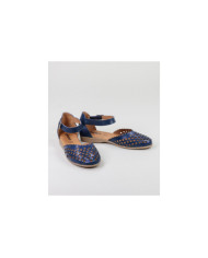 Blue Sandals by Madame Ginova Perforated