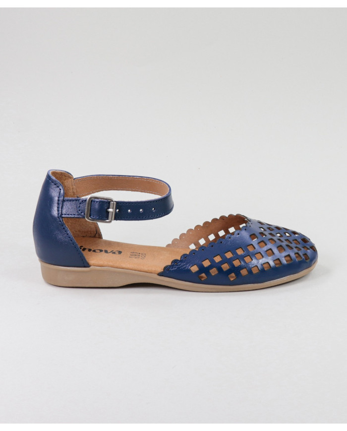 Blue Sandals by Madame Ginova Perforated