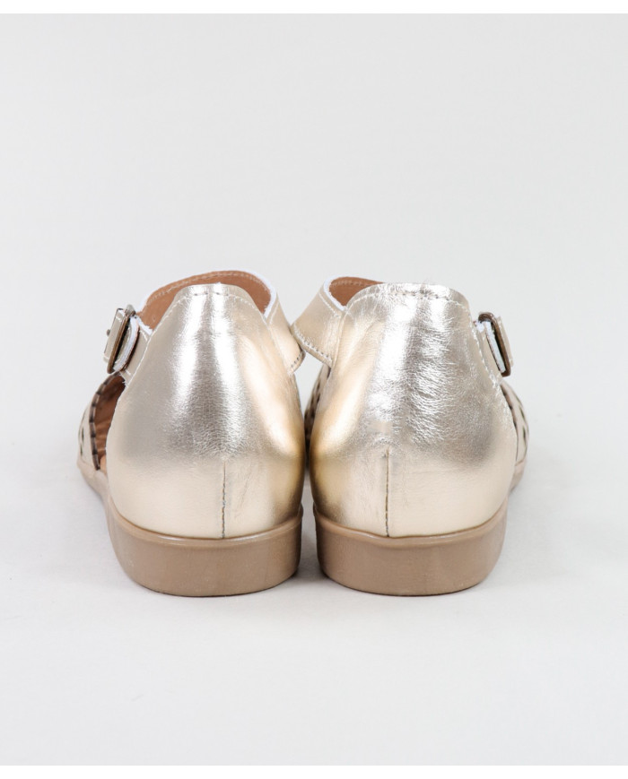 Platinum Sandals by Madame Ginova Perforated