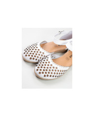 White Sandals by Mrs. Ginova Perforated