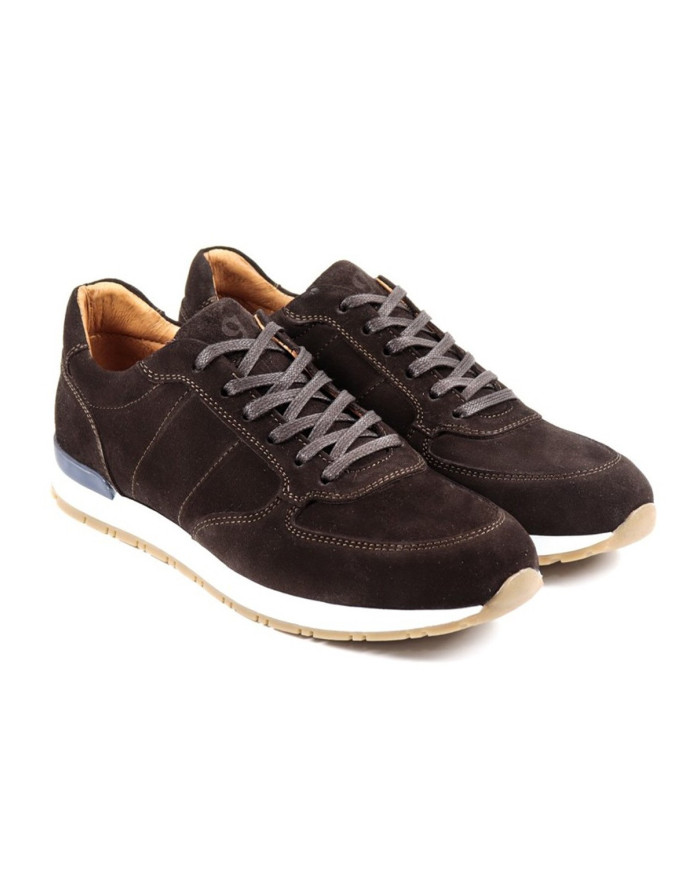 Men's Sneakers in Brown with Rubber Sole Ginova