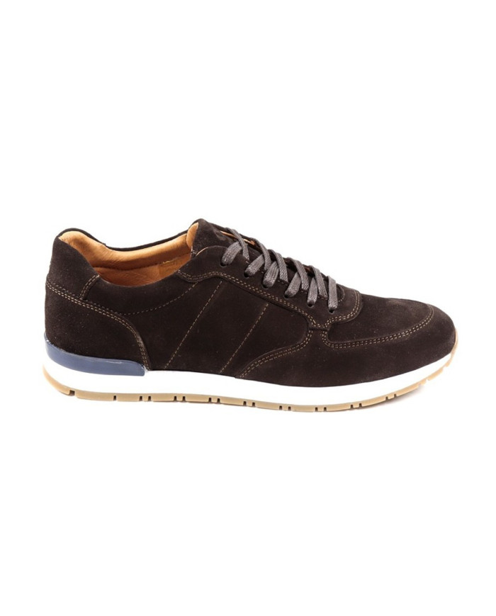Men's Sneakers in Brown with Rubber Sole Ginova