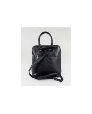 Mochila Preta de Senhora com Costuras Decorativas