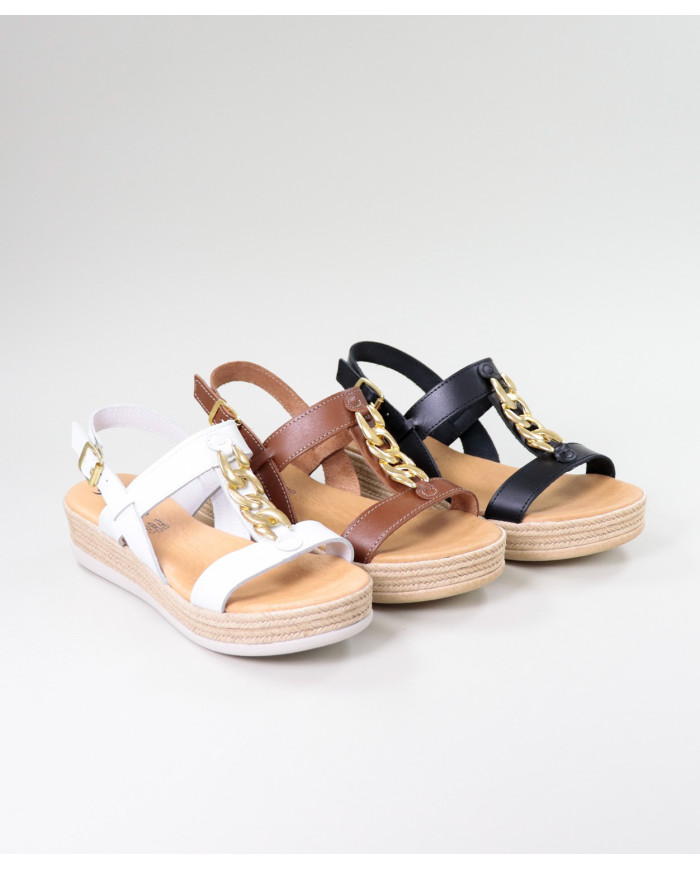 Sandalias Lady Ginova con Cadena de Oro