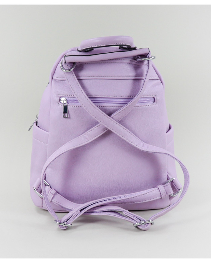 Lilac backpack with Pockets on the Front