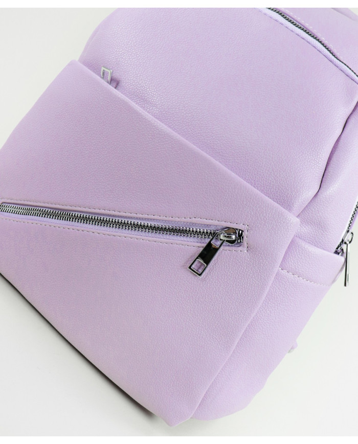 Lilac backpack with Pockets on the Front