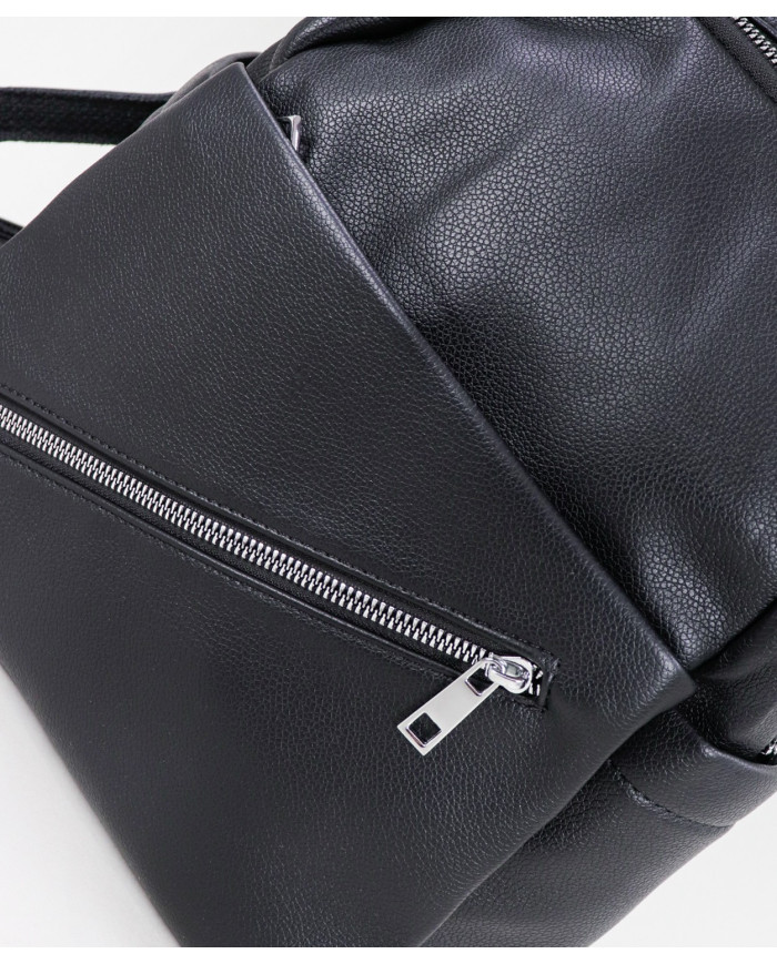 Black Backpack with Pockets on the Front