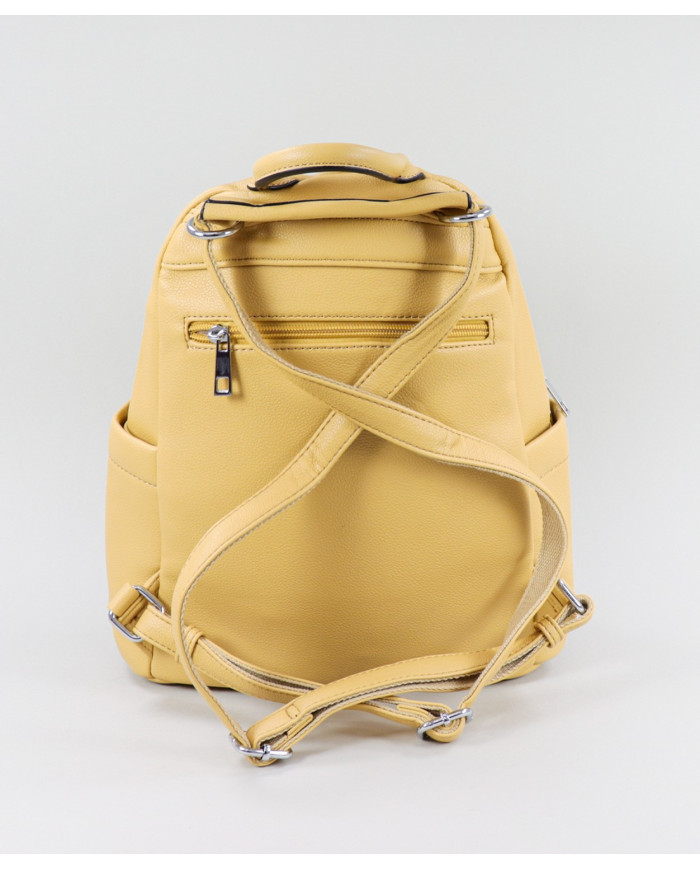Yellow backpack with Pockets on the Front