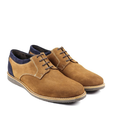 Men's Casual Camel Shoes with Two Tonalities Ginova