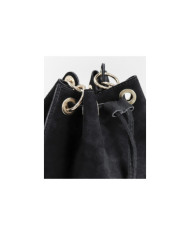 Bolso redondo negro en piel