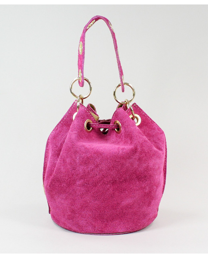 Bolsillo Redonda Fuxia en la piel