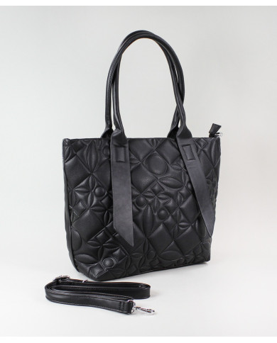 Damas Negro Maleta con Frente Decorado