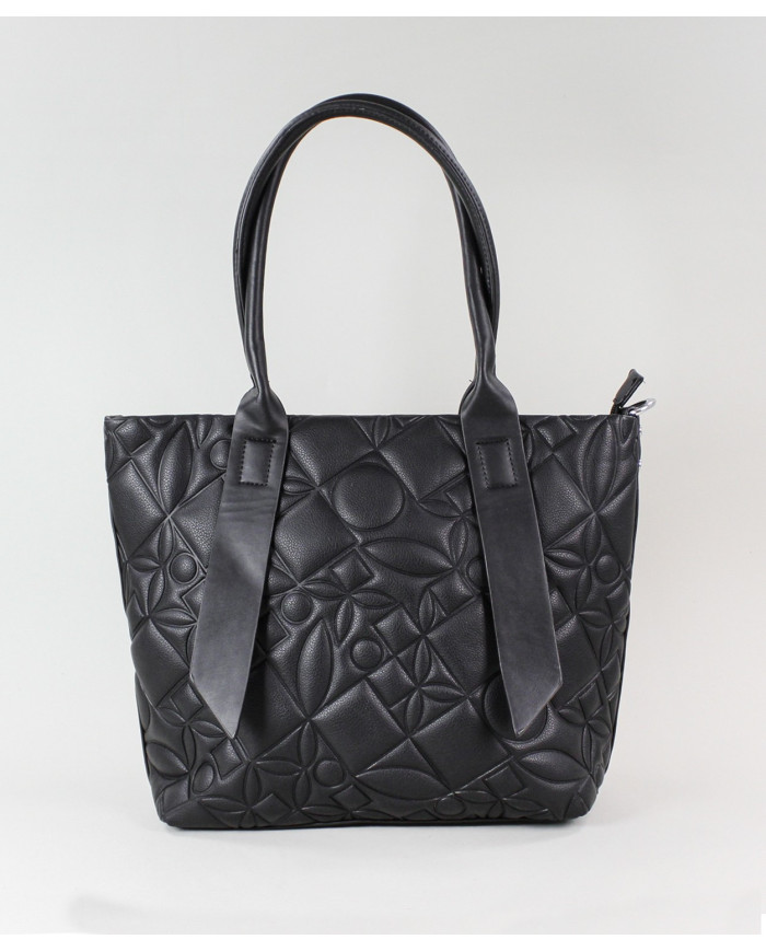 Ladies Black Suitcase with Decorated Front